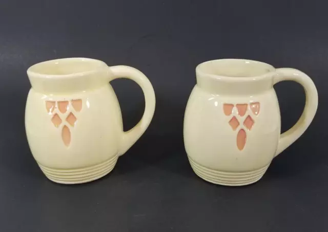 2 Robinson Ransbottom Pottery R.R.P.Co Roseville OH Art Deco MCM Coffee Cups