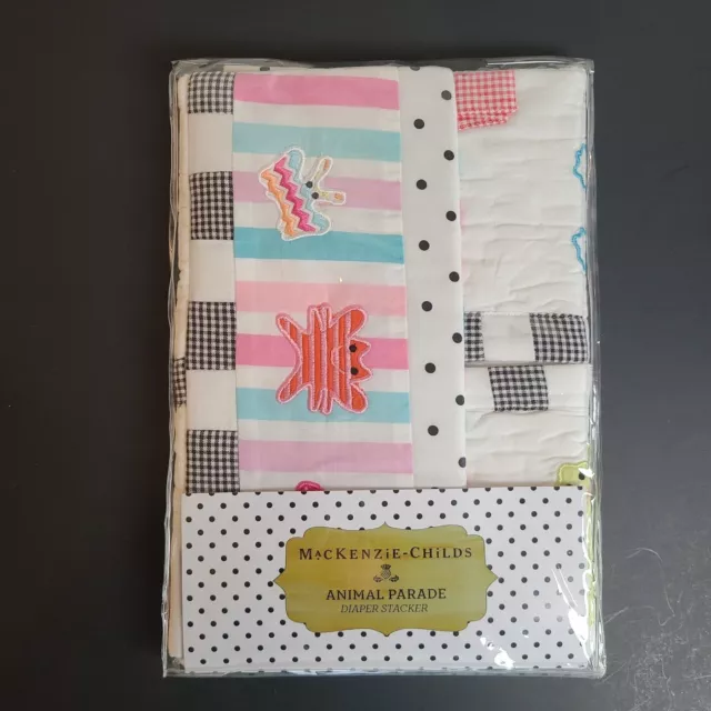 MacKenzie - Childs ANIMAL PARADE  Baby Diaper Stacker New in Package 23" X 11.5"
