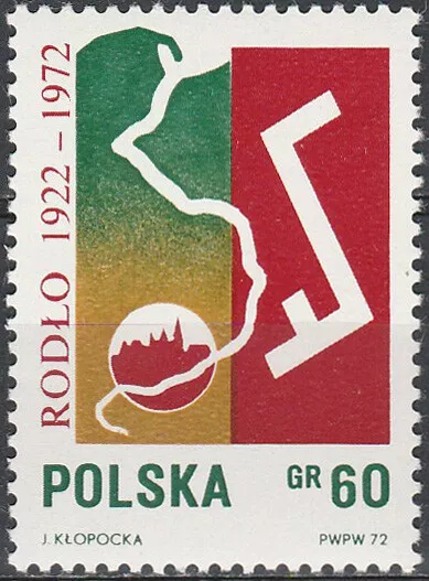 Poland 1972 - 50 years of Polish Society in Germany - Fi 2013 MNH**