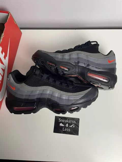 Nike Air Max 95 Black Picante Red Anthracite Trainers Size UK 8 FD0663-002 ✅