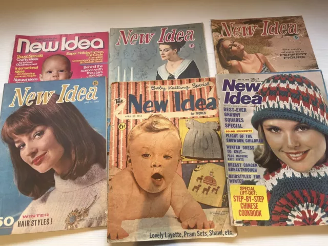 Lot Of 6 Vintage New Idea Magazines 50s 60s 70s And 80s Collectable Media Womens