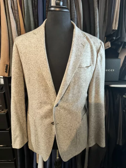 Hugo Boss Beige Deconstructed Jersey Wool Sport Coat Blazer Jacket 42R