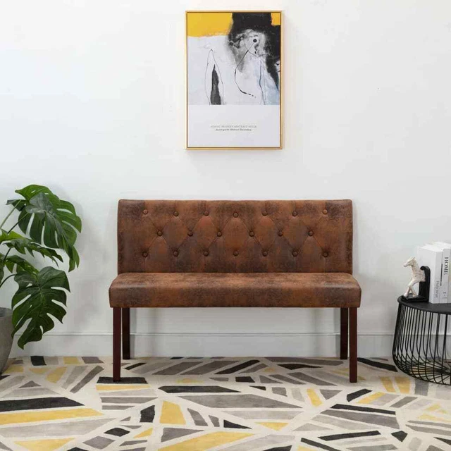 Vidaxl Panca 120 cm Marrone in Similpelle Scamosciata