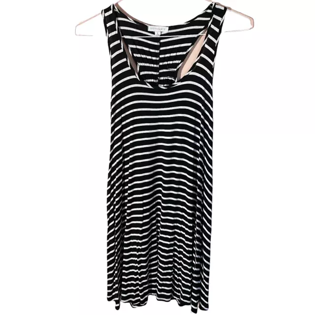 Socialite Black Stripe Racer Back Tank Dress Womens Size S  Soft Material