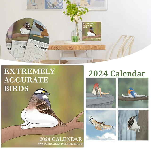 2024 CALENDAR OF EXTREMELY ACCURATE BIRDS 28CM 2024 Bird Calendar Wall