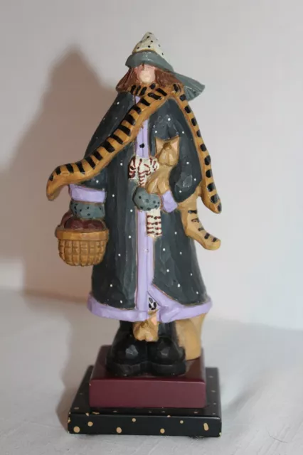WILLIRAYE STUDIO~"The CAT LADY"~Figurine~1997~WW 2301~Basket~SCARF~6 1/2"~SWEET!