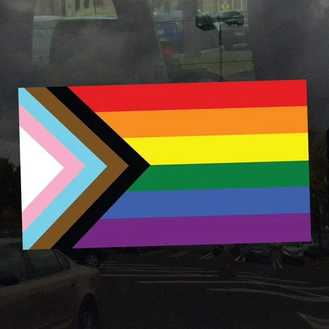 Progress Pride Flag Vinyl Decal Sticker - LGBTQ POC Transgender Inclusive, 2 Inch (2 Pack) - View #5