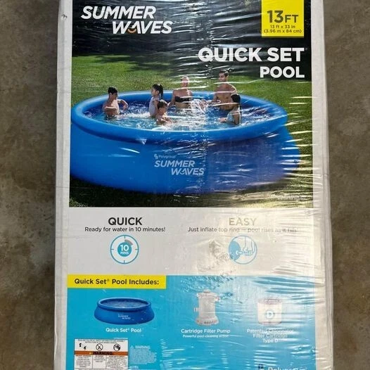 Summer Waves 13 X 33 Quick Set Above Ground Pool with Filter Pump