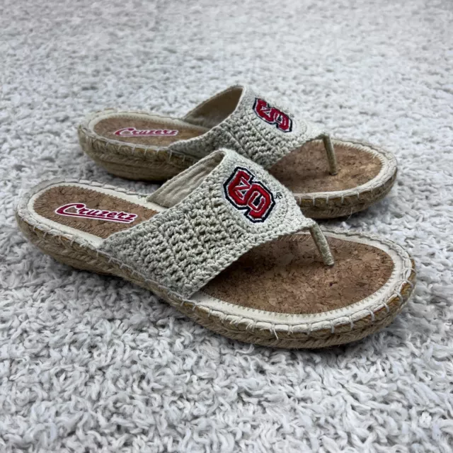 NC State Wolfpack Sandals Womens Size 7 Beige Espadrille Wedge Campus Cruzerz