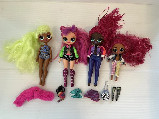 LOL DOLLS BULK Mixed Lot 4 Dolls With Clothes Plus Extra