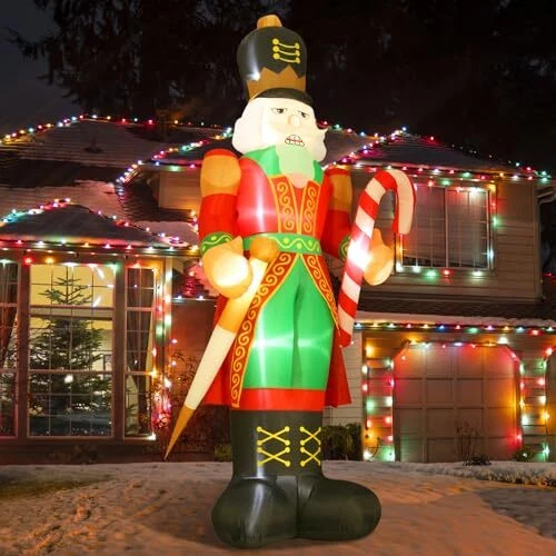 12FT HUGE CHRISTMAS Nutcracker Soldier Inflatable Blow Up Xmas Yard