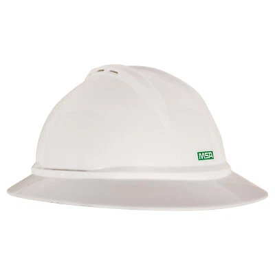 V-Gard 500 Protective Caps and Hats, 4-Point Ratchet, Vented Full Brim Hard Hat,