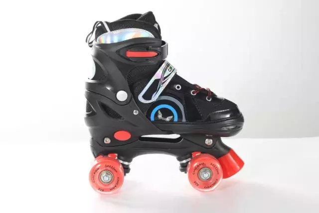 California Pro Chicago Adjustable Quad Roller Skates Black - Optional Skate Bag