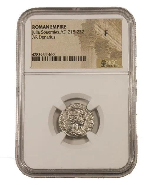 NGC F Roman AR Denarius Julia Soaemias AD218-222 NGC Ancients Certified Fine