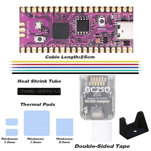 Per Raspberry Picoboot Board Kit + Lettore di schede GC2SD RP2040 Dual-Core 264KB S P3K1