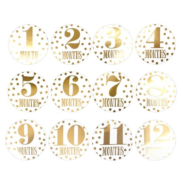 12pcs Infant Baby Monthly Sticker Pregnant Women Month Milestone Photograph Prop