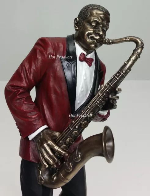 2PC SET - JAZZ BAND COLLECTION - SAXOPHONE TRUMPET PLAYER Statue Sculpture Decor 2