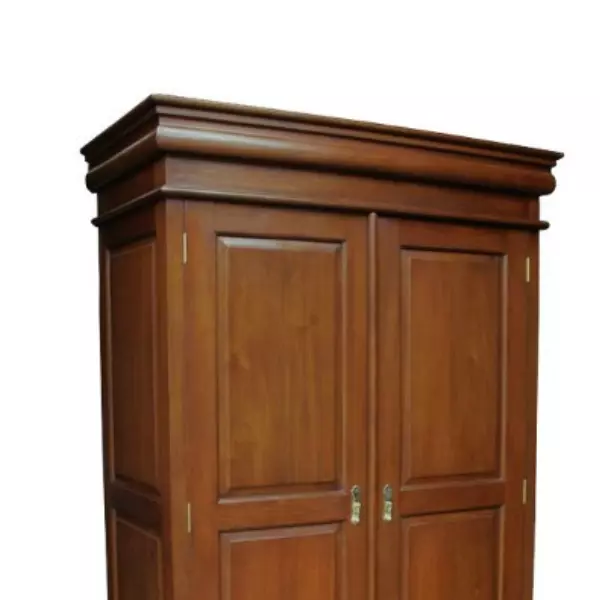 Solid Mahogany Wardrobe | 2 Door Wardrobe | 2 drawers | Sleigh Style ARM008 NEW 2