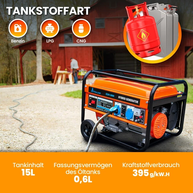 EXTRALINK LPG/GAS/BENZIN STROMGENERATOR 3kW Stromerzeuger