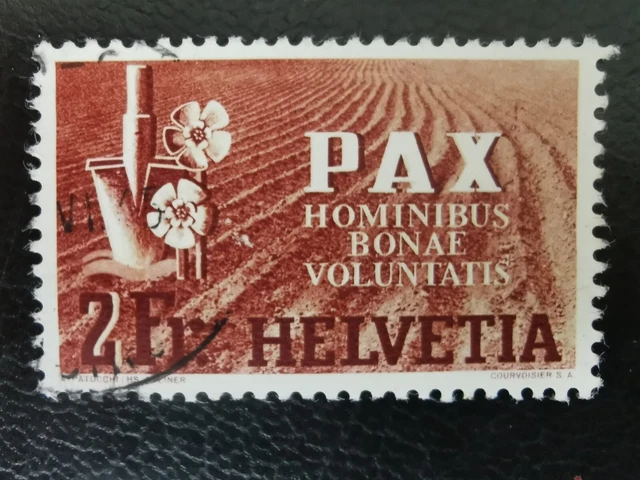 Suisse Helvetia 1945 Ytn°414 Pax Cote 140Eur Oblitere