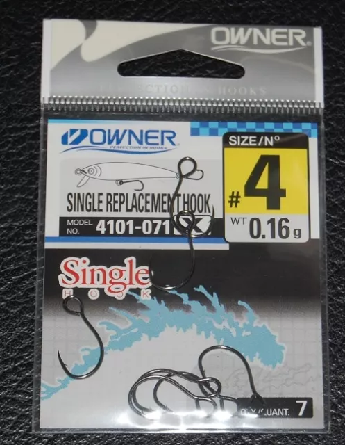 Owner American 4301-111 Single Replacement Hook, x Pro Pack Size 1/0, Black