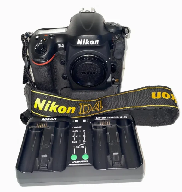 Nikon D4 Fx Format Full Frame 16.2MP DSLR Camera Body (Shutter count: 56,081)