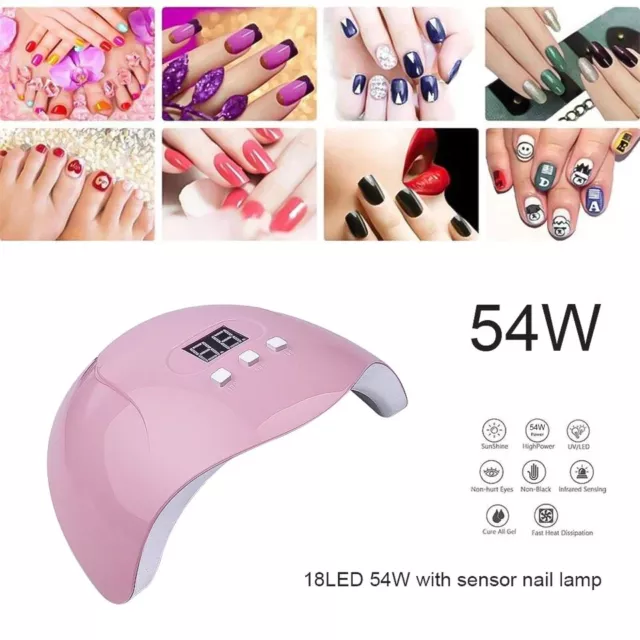 54w UV & LED Gel Härtung Nagellampe Salon Licht Trockner mit Timer Maniküre tragbar