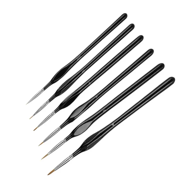 6Pcs Extra Fine EF Tip Details Paint Miniatures Model Maker Painting Brush Pen B