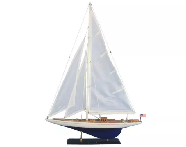 Enterprise 1930 America's Cup Yacht J Class Boat Wooden Model 24" Sailboat New