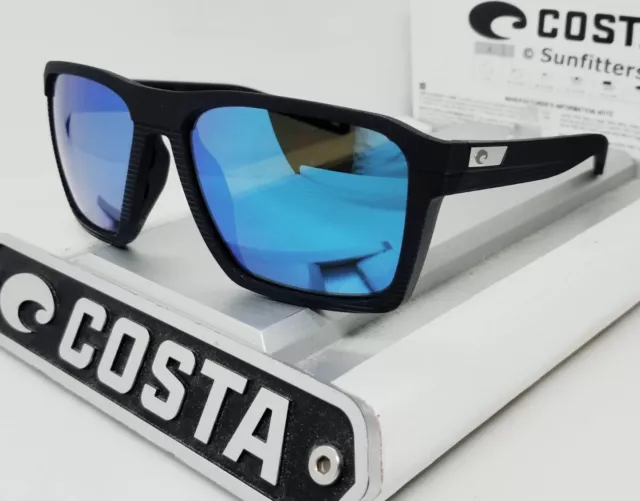 COSTA DEL MAR net black/blue mirror ANTILLE polarized 580G sunglasses NEW IN BOX
