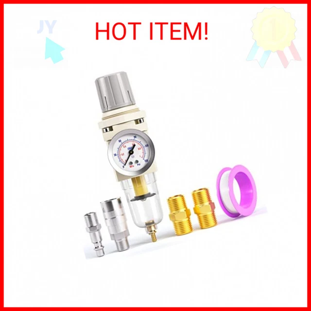 TAILONZ PNEUMATIC 1/4 Inch NPT Air Filter Pressure Regulator Combo Piggyback, Ai