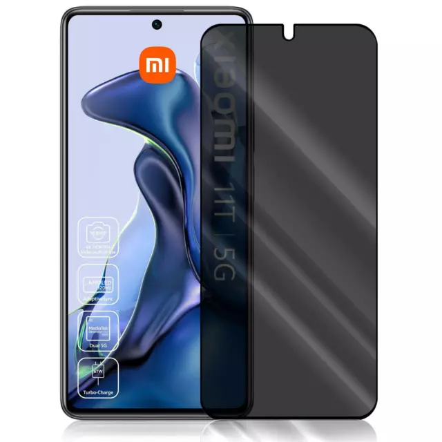 Panzer Folie für Xiaomi 11T 5G/Mi 11T Pro 5G Anti Spy Blickschutz Glas Folie