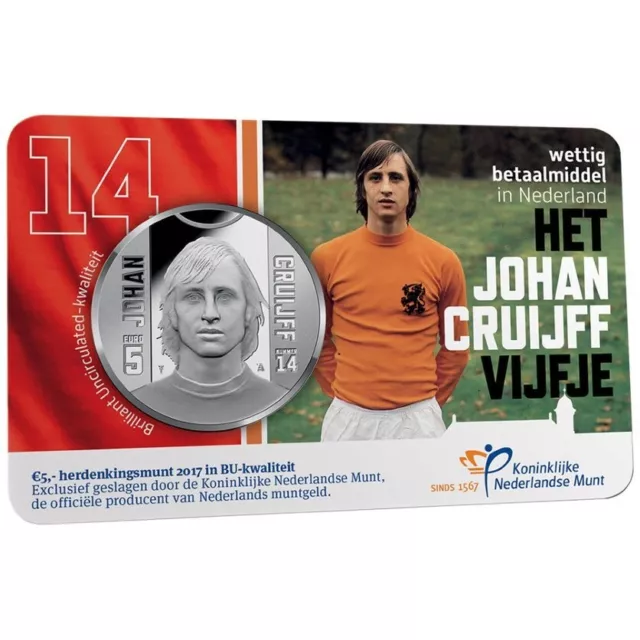 Euromünze 70. Geburtstag Johan Cruyff 2017 - Niederlande - Kupfer-Nickel ST