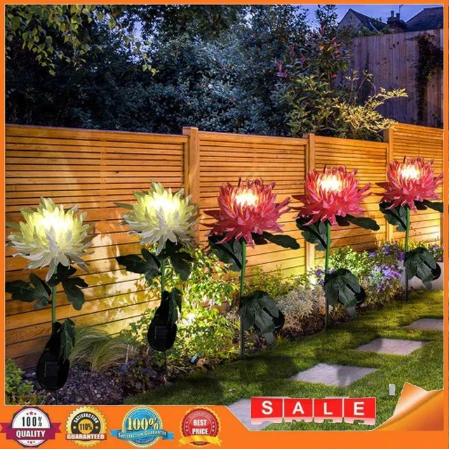 Luce LED Crisantemo Giardino Alimentato Solare Simulazione Esterno Fiore Lampada da Prato