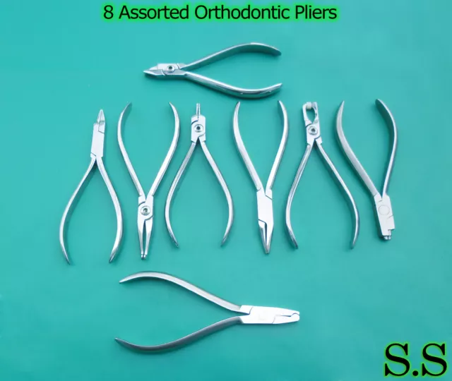 8 Orthodontic Pliers Dental Instruments Laboratory Lab