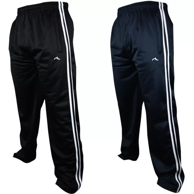 New Mens Tracksuit Bottoms Striped Silky Casual Gym Jogging Joggers Sweat Pants
