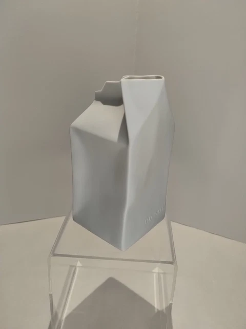 ROSENTHAL “DO NOT Litter” Milk Carton Vintage Bud Vase Pop Art