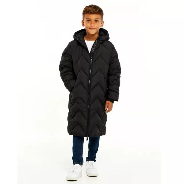 Boys N*XT Chevron Quilt Longline Hooded Puffer Coat Ages 5,6,7,8,9,10,11,12 NEW