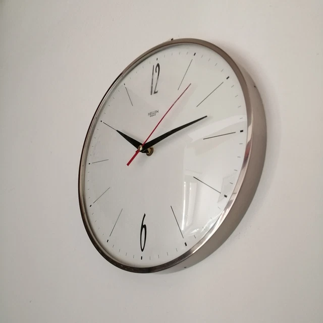 orologio parete vintage in metallo HELLEN stile bauhaus metal wall clock 30 cm.