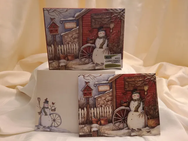 LANG Boxed Christmas Cards- Winter Barn, NIB