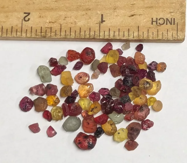 30 Carats Multi Colors SAPPHIRE Gemstone Crystal Uncut Rough (U2532)