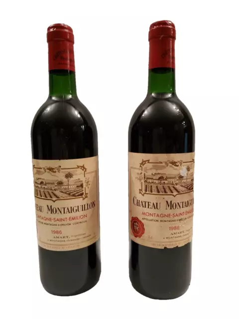 Vin- 2  Bouteilles Château Montaiguillon - Saint Emilion de 1986