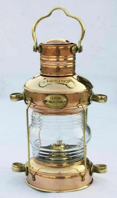 Nautisch Messing & Kupfer Anker Öl Lampe Maritime Schiff Laterne Boot Design