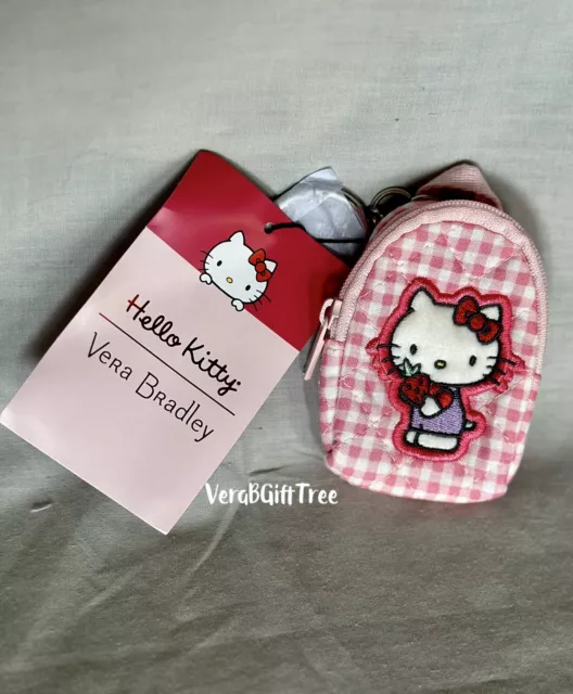 Vera Bradley Sanrio Hello Kitty Gingham Pink Lay Flat Lunch Bag Box New 2023