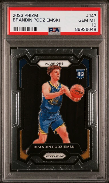 BRANDIN PODZIEMSKI ROOKIE Card 2023 Panini Prizm #147 Warriors PSA 10