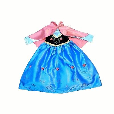 New + Size 5-7 S Frozen Anna Costume Dress Gown Cape Halloween Gift Girl Disney