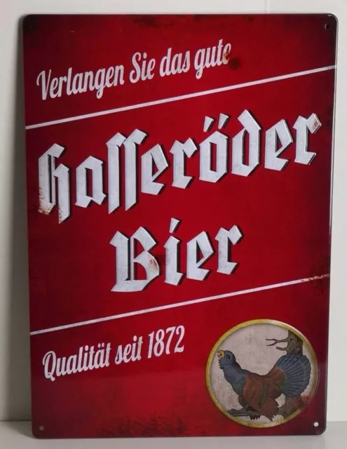 Hasseröder Bier Blechschild, ca. 20 x 30 cm, Deko, Kneipe, Neu