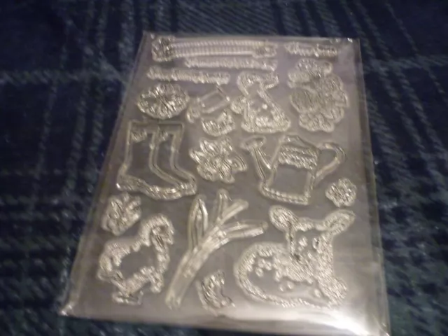 Sheet Of Hunkydory Clear Stamps Spring (18) Easter & Birthday Sentiments New