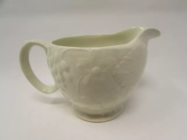 Strawberry and Grape Leaf White by Burleigh Creamer Embossed Davenport b352