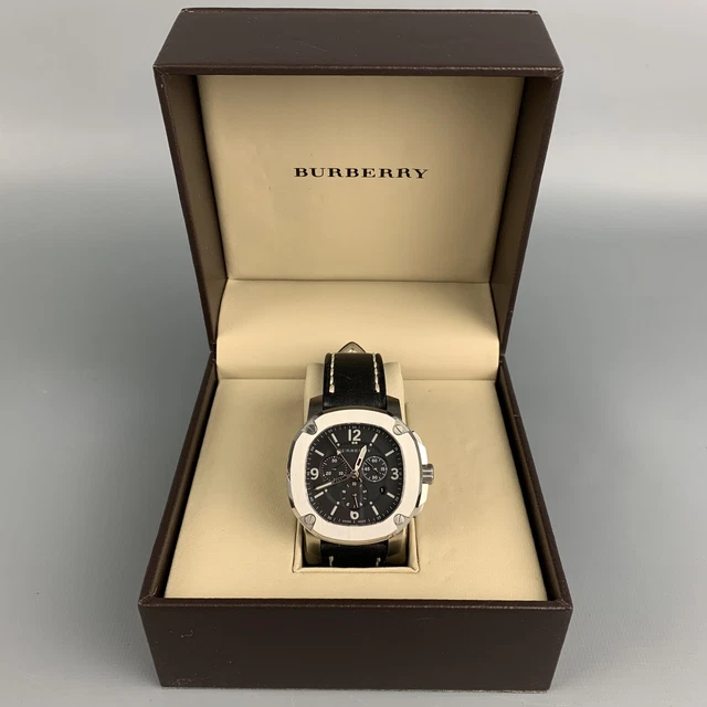 BURBERRY The Britain 47mm Black Silver Stainless Steel BBY1100 Chronograph Watch